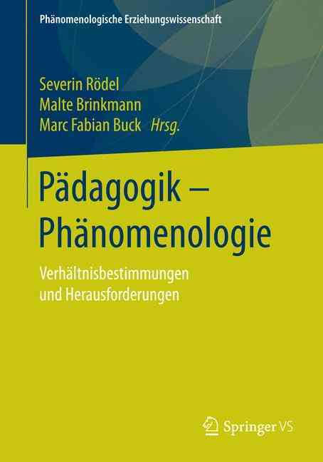 Pädagogik Phänomenologie_Buchcover