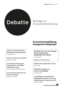 Debatte Cover erwachenenbildung kategorial stillgelegt