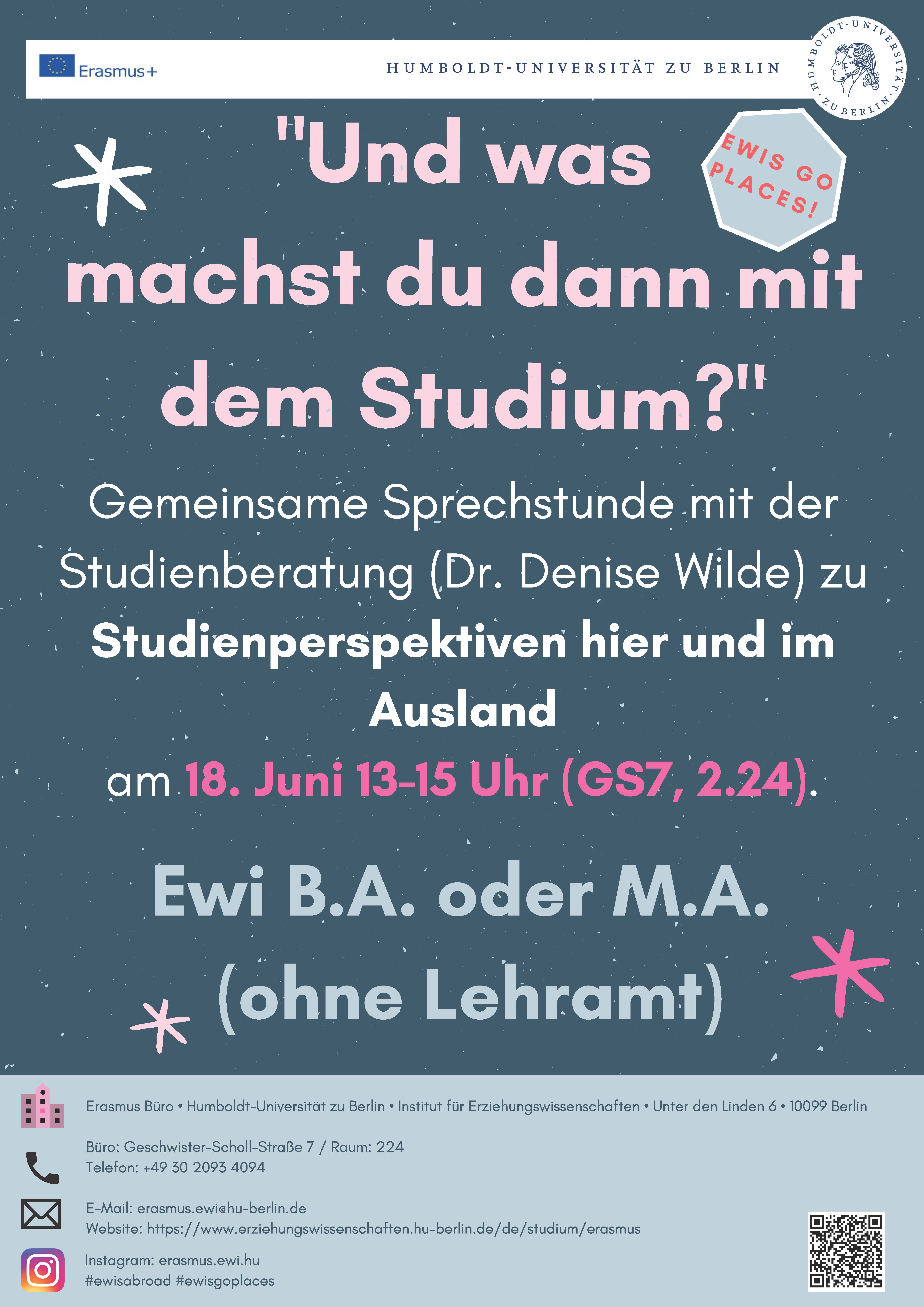 Plakat Studeinfachberatung und Erasmus